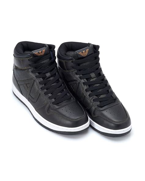 mens armani trainers|armani high top sneakers men.